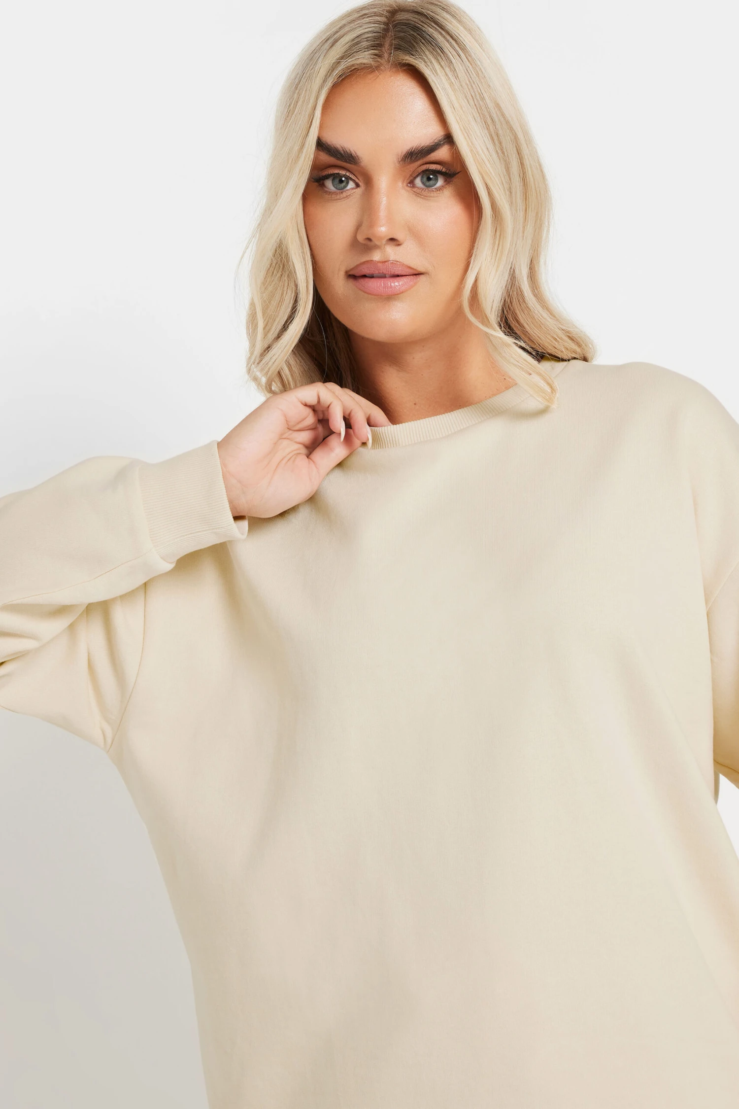 YOURS - Sweatshirt Crème Manches Longues Bordures Nervurées 6 YOURS - Sweatshirt Crème Manches Longues Bordures Nervurées – Image 4