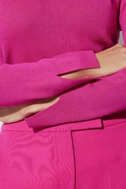 STAR Hot Pink Button Detail Knitted Jumper -Evans Boutique b505e882 9883 48 110620 E
