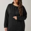 EVANS Curve Black Luxe Zip Detail Sweatshirt -Evans Boutique b5ccd2bc 9eed 40 615730 A
