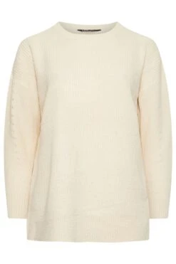 YOURS - Pull Doux Crème En Maille -Evans Boutique b6076fcc 246f 46 280242 X