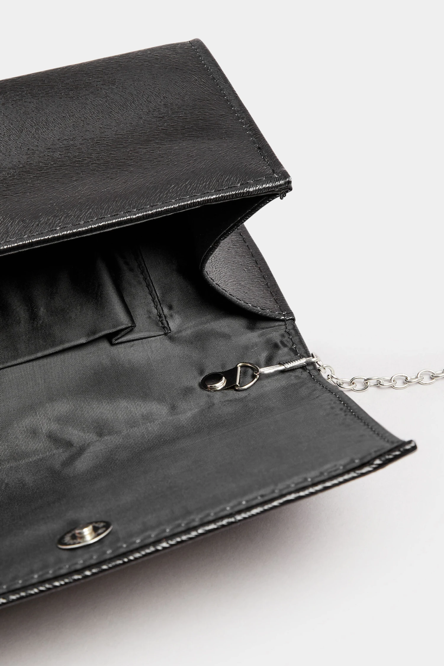 Black Faux Leather Diamante Buckle Clutch Bag 7 Black Faux Leather Diamante Buckle Clutch Bag – Image 5