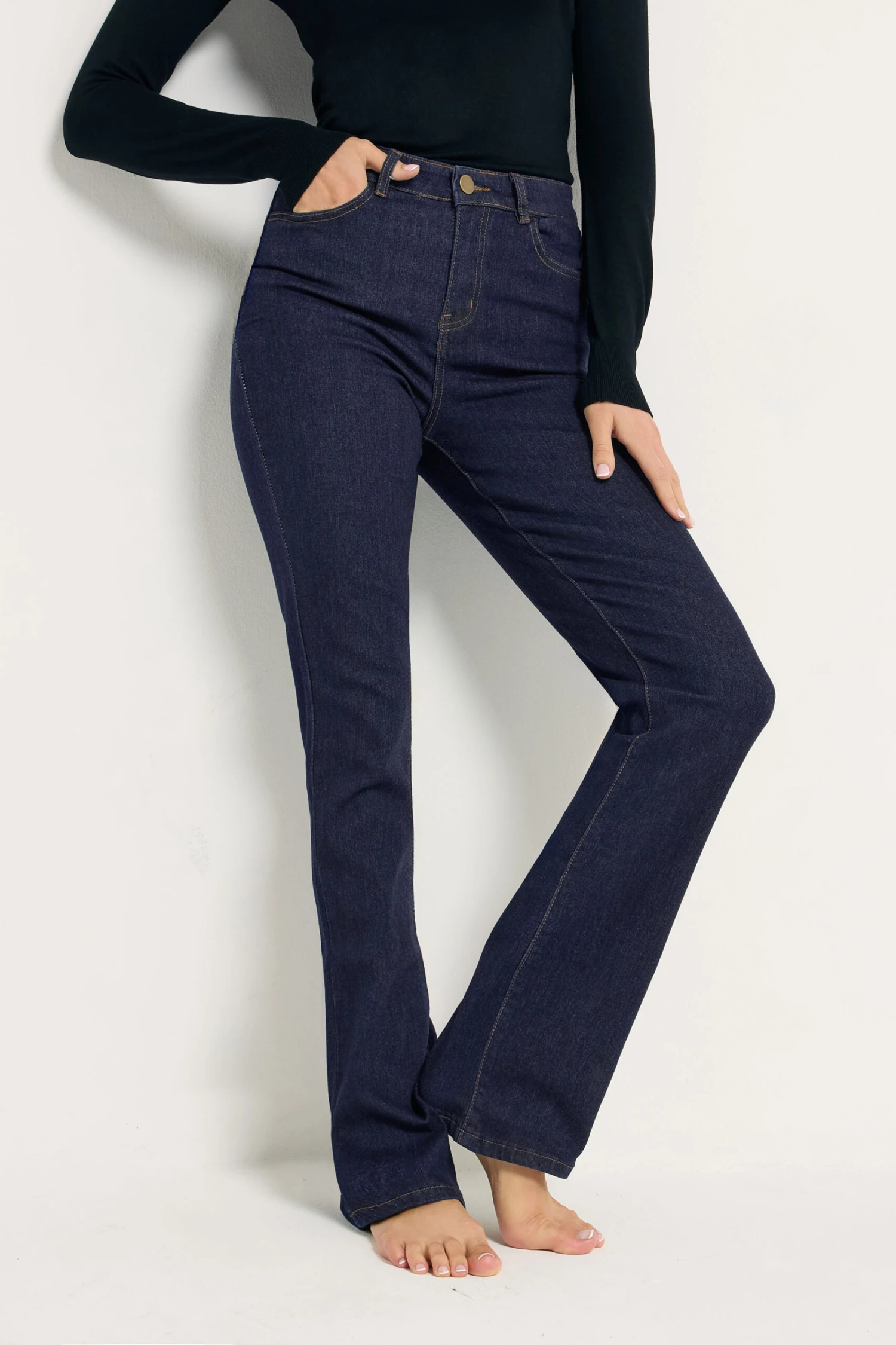 LTS Tall Indigo Blue Denim Bootcut Jeans 4 LTS Tall Indigo Blue Denim Bootcut Jeans – Image 2