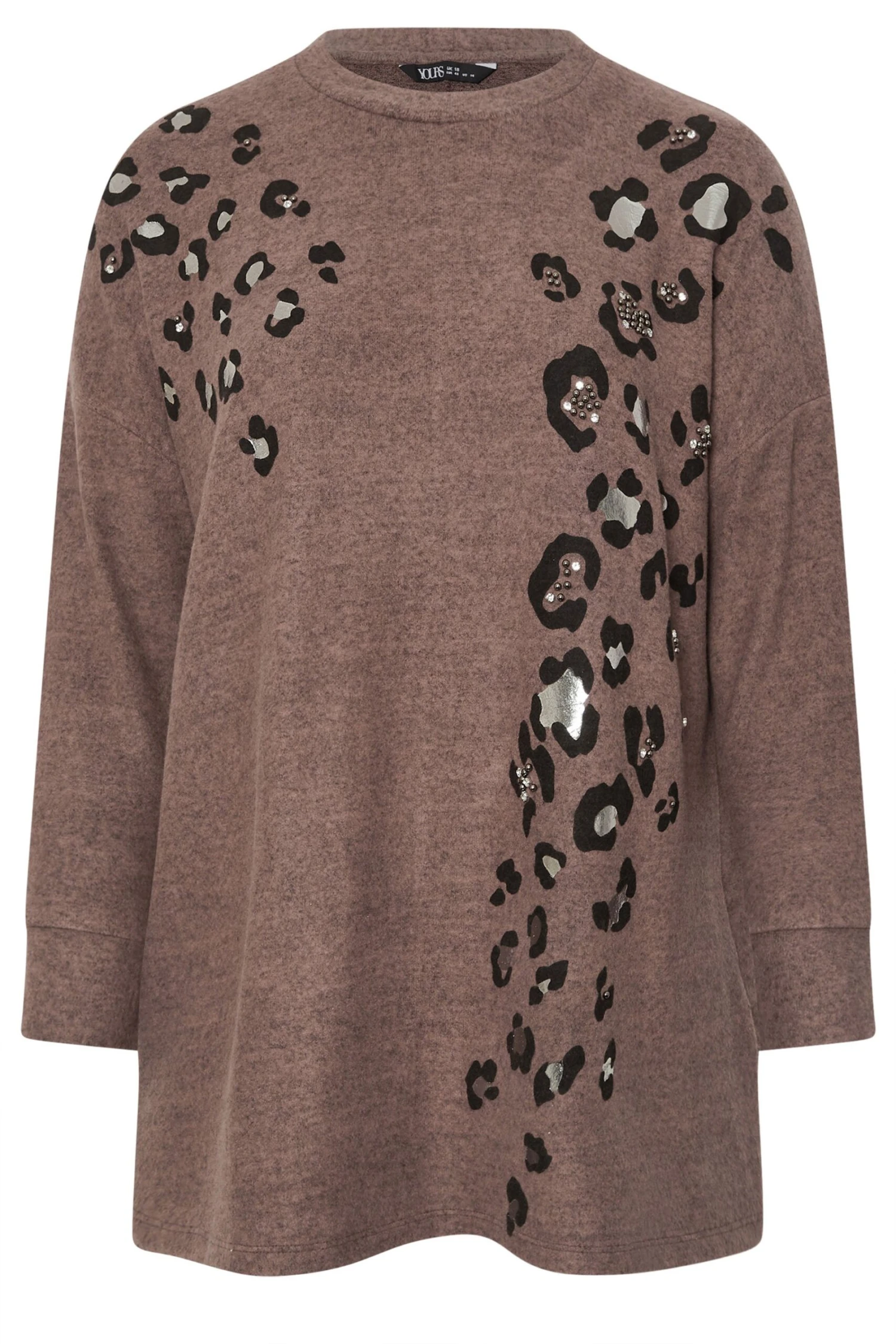 YOURS - Pull Marron Toucher Doux Design Léopard 8 YOURS - Pull Marron Toucher Doux Design Léopard – Image 6