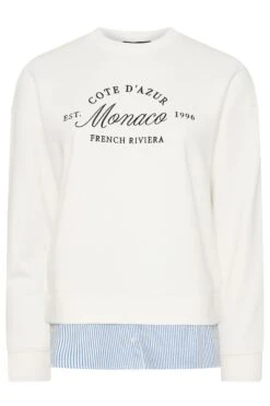 YOURS Curve Sweat-shirt 2 En 1 Crème « Monaco » -Evans Boutique b6663e6f 85b4 47 126689 X