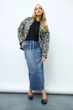 LTS Tall Blue Denim Tie Waist Maxi Skirt