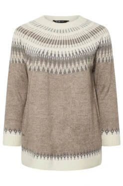 YOURS Curve Pull En Maille Fairisle Marron Naturel 13 YOURS Curve Pull En Maille Fairisle Marron Naturel -Evans Boutique b692820e a0a0 41 280770 X