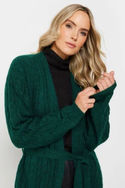 LTS Tall Emerald Green Cable Knit Midi Cardigan -Evans Boutique b6f02b10 7124 42 353835 D