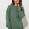 LTS Tall Khaki Green Crew Neck Sweatshirt -Evans Boutique b77c0863 784e 4c 356146 A