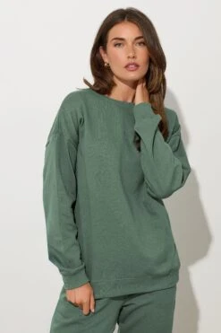 LTS Tall Khaki Green Crew Neck Sweatshirt