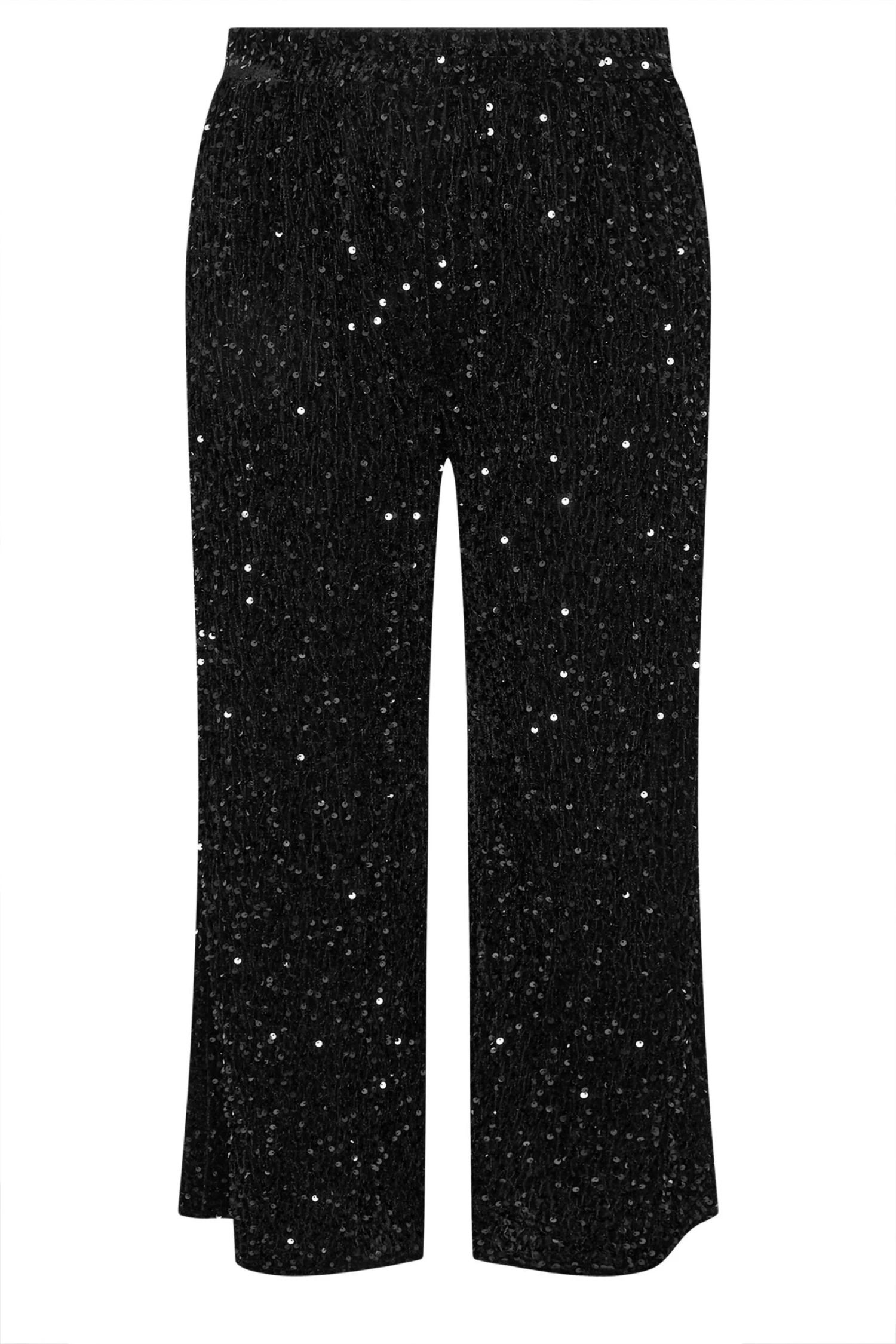 YOURS - Pantalon Noir à Velours Coupe Wide Leg à Sequins 8 YOURS - Pantalon Noir à Velours Coupe Wide Leg à Sequins – Image 6