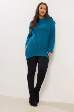 YOURS Curve Pull En Maille Bleu Foncé Essentiel -Evans Boutique b8411a72 ea08 4b 280796 B