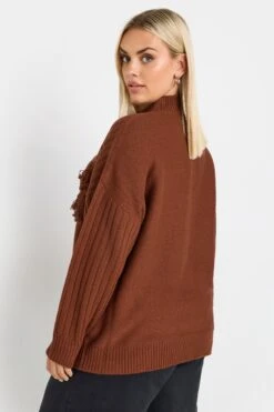 YOURS - Pull Rouille Nervuré Manches Longues à Franges 9 YOURS - Pull Rouille Nervuré Manches Longues à Franges -Evans Boutique b8547fd7 7359 45 280489 C