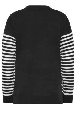 LTS Tall Black Star & Stripe Print Jumper 15 LTS Tall Black Star & Stripe Print Jumper -Evans Boutique b8702fb2 d227 41 350793 Y