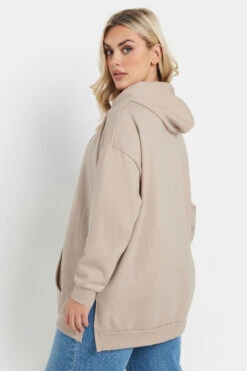 YOURS - Pull à Capuche Beige En Jersey -Evans Boutique b9347ed5 df8f 40 126701 C