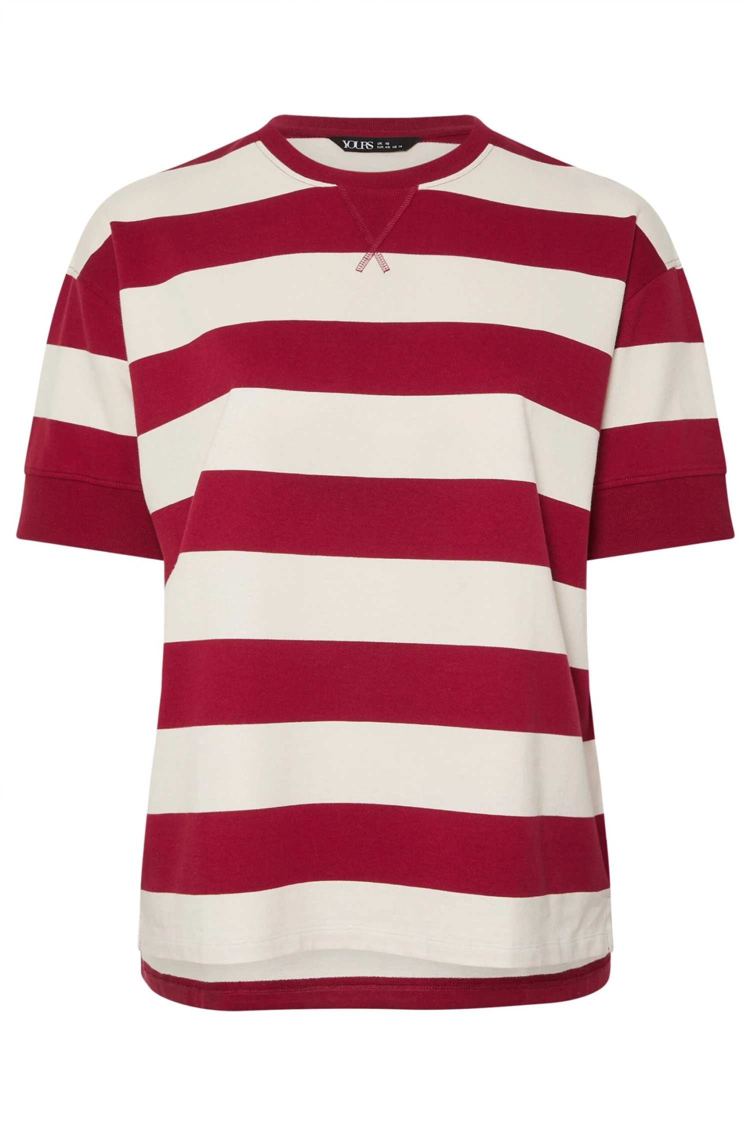 YOURS - Sweatshirt Rouge & Blanc Rayures Manches Courtes 7 YOURS - Sweatshirt Rouge & Blanc Rayures Manches Courtes – Image 5