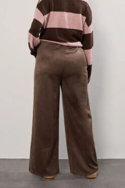 YOURS Curve Pantalon Large En Similicuir Marron Chocolat -Evans Boutique b9addfe1 dbe6 45 310279 C