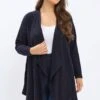 YOURS Curve Cardigan Côtelé Bleu Marine Effet Cascade -Evans Boutique b9c808d8 c2a8 41 304426 A