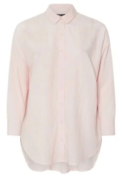 YOURS - Chemisier Rose En Lin Manches Longues -Evans Boutique b9c8ecaf 1e2b 44 330832 X