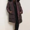 YOURS - Manteau Mi-long Matelassé Violet -Evans Boutique b9d8199b 736f 4e 121074 B