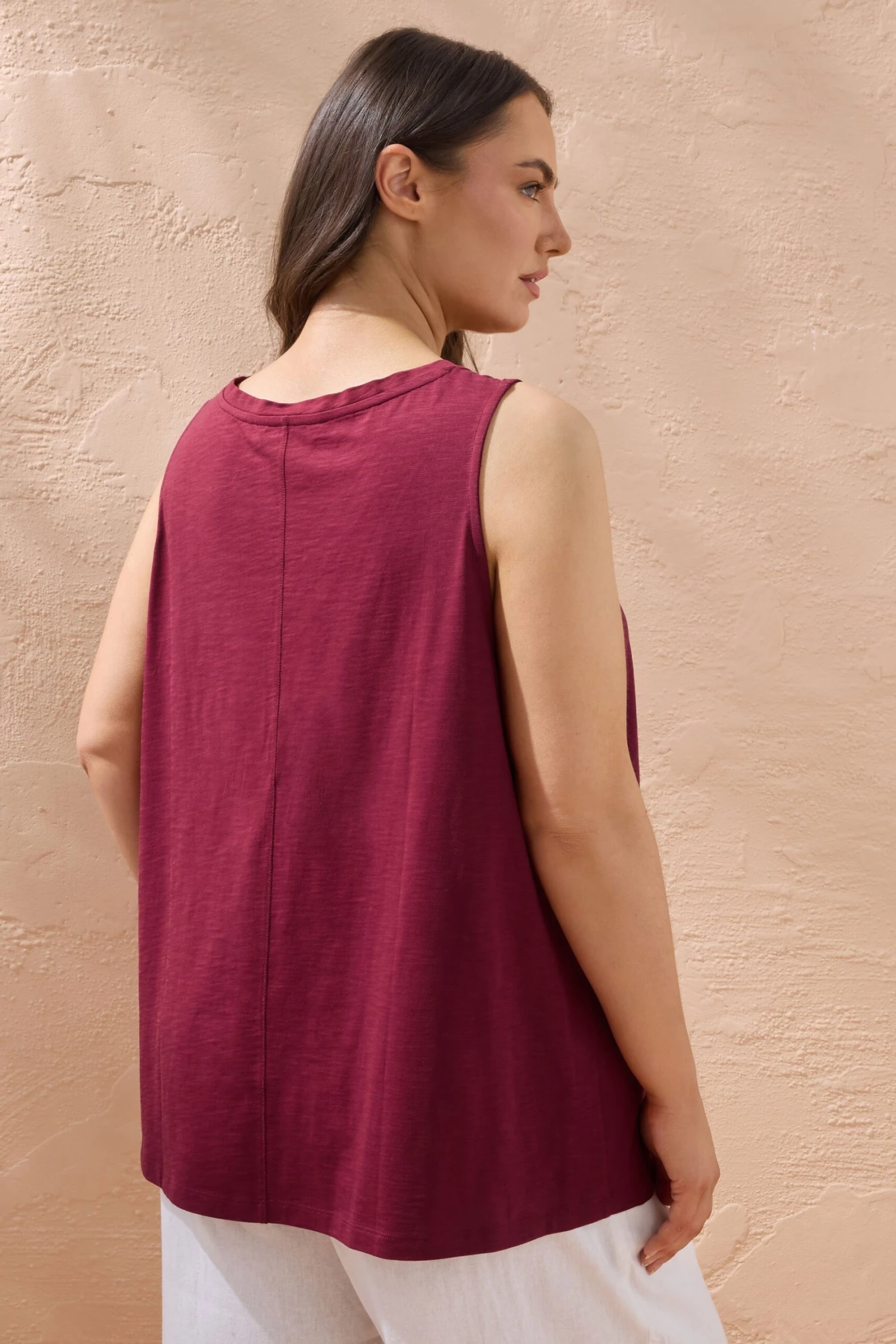 EVANS Curve Burgundy Red Premium Cotton Vest Top 5 EVANS Curve Burgundy Red Premium Cotton Vest Top – Image 3