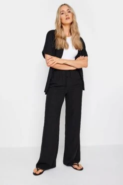 LTS - Pantalon Tall Noir Wide Leg En Lin Mixte 10 LTS - Pantalon Tall Noir Wide Leg En Lin Mixte -Evans Boutique ba7a92eb 1c4b 41 196037 A