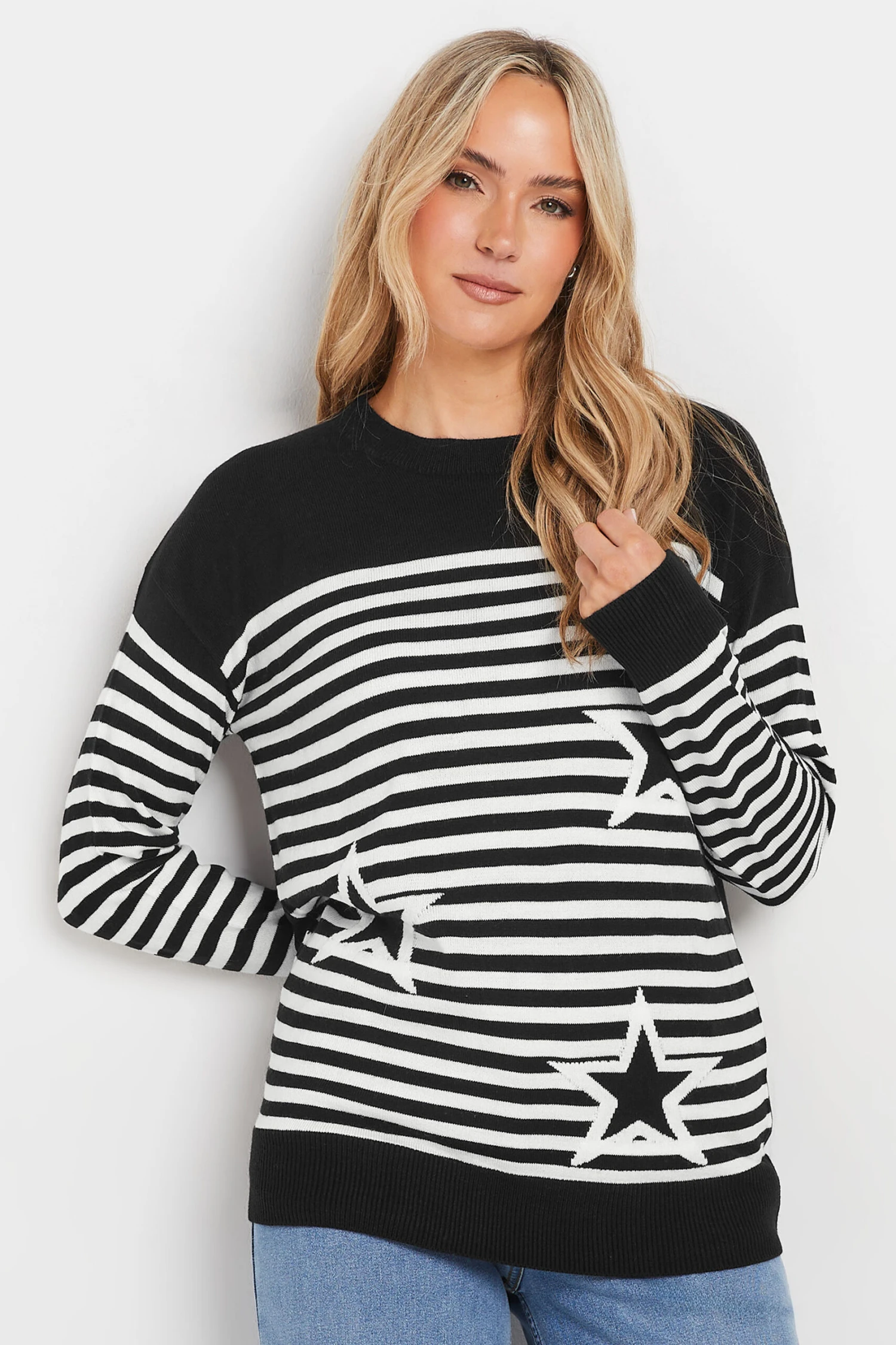LTS Tall Black Star & Stripe Print Jumper 3 LTS Tall Black Star & Stripe Print Jumper