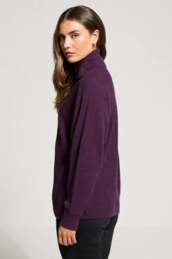 LTS Tall Purple Batwing Roll Neck Jumper -Evans Boutique bb2024dd 1d06 4f 356101 C
