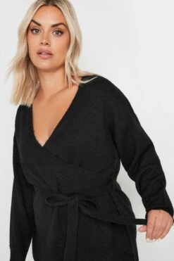 YOURS - Pull Noir En Maille Coupe Cache-Coeur Manches Longues 10 YOURS - Pull Noir En Maille Coupe Cache-Coeur Manches Longues -Evans Boutique bb80aeee ab8f 46 280280 D