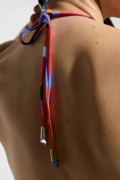 STAR Blue Abstract Print Triangle Bikini Top -Evans Boutique bc029900 e546 4d 110733 D