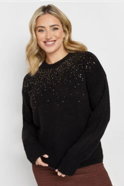 M&Co Black Sequin Embellished Jumper 9 M&Co Black Sequin Embellished Jumper -Evans Boutique bc0eacd9 9f1b 47 501747 A