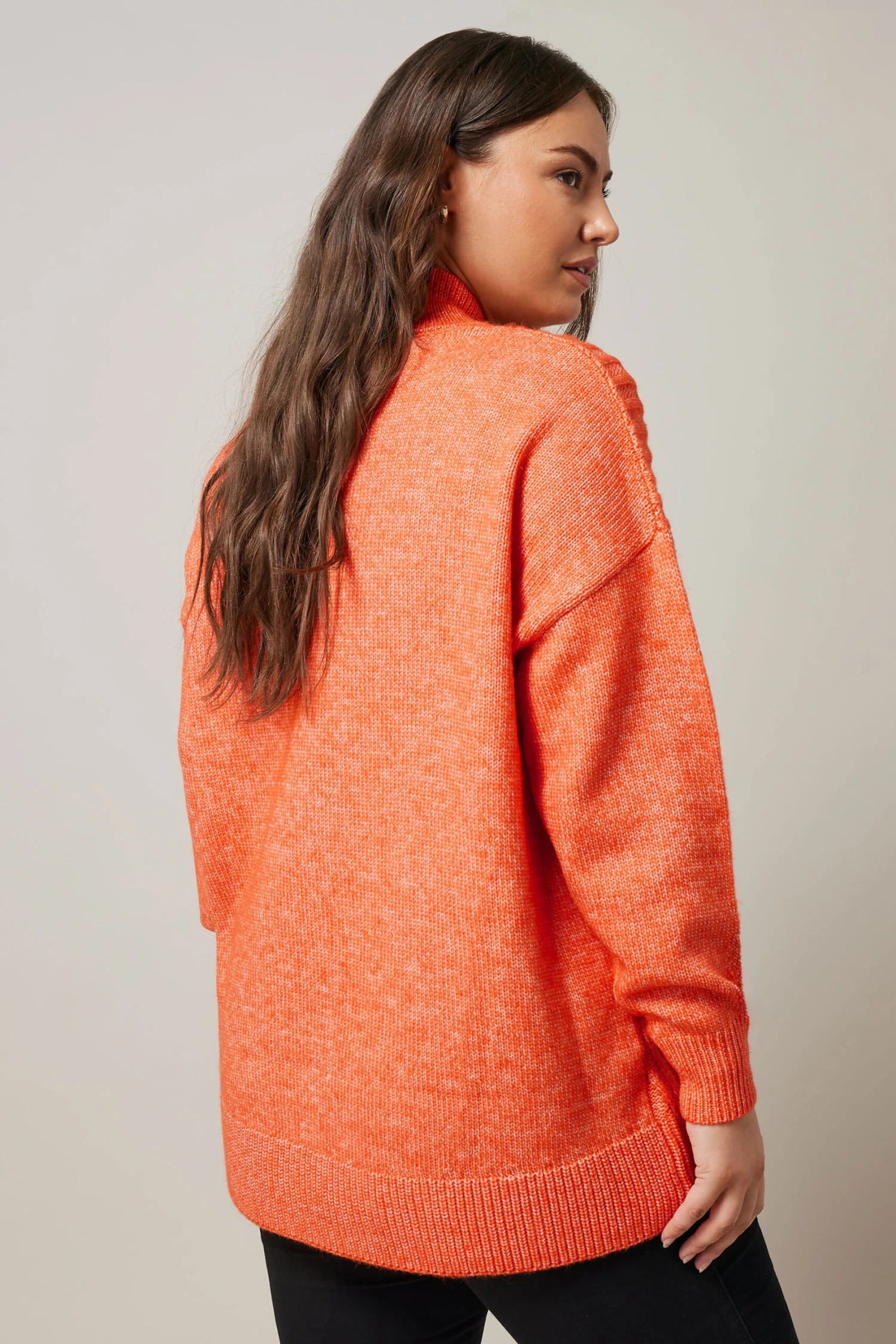 EVANS Curve Orange High Neck Knitted Jumper 6 EVANS Curve Orange High Neck Knitted Jumper – Image 4