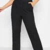 YOURS - Pantalon Noir En Coton Wide Leg 2 YOURS - Pantalon Noir En Coton Wide Leg -Evans Boutique bc5c0db9 e883 4a 143337 A