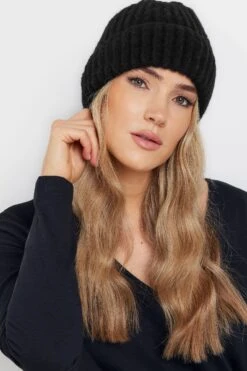 Bonnet En Grosse Maille Noir