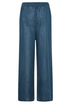 LTS - Pantalon De Plage Bleu En Coton Wide Leg Tall -Evans Boutique bcefd779 a6a5 40 350076 Y