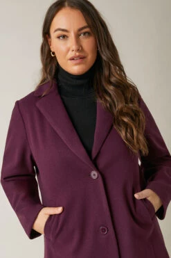 EVANS Curve Burgundy Red City Coat 13 EVANS Curve Burgundy Red City Coat -Evans Boutique bd9a2d79 be15 4e 615609 D