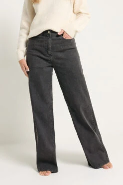 LTS Tall Dark Grey Washed Wide Leg Jeans 12 LTS Tall Dark Grey Washed Wide Leg Jeans -Evans Boutique bda80058 bcdb 4f 356266 B