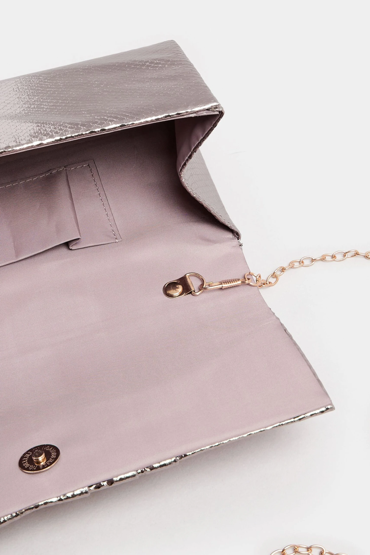 Gold Faux Leather Metallic Clutch Bag 7 Gold Faux Leather Metallic Clutch Bag – Image 5