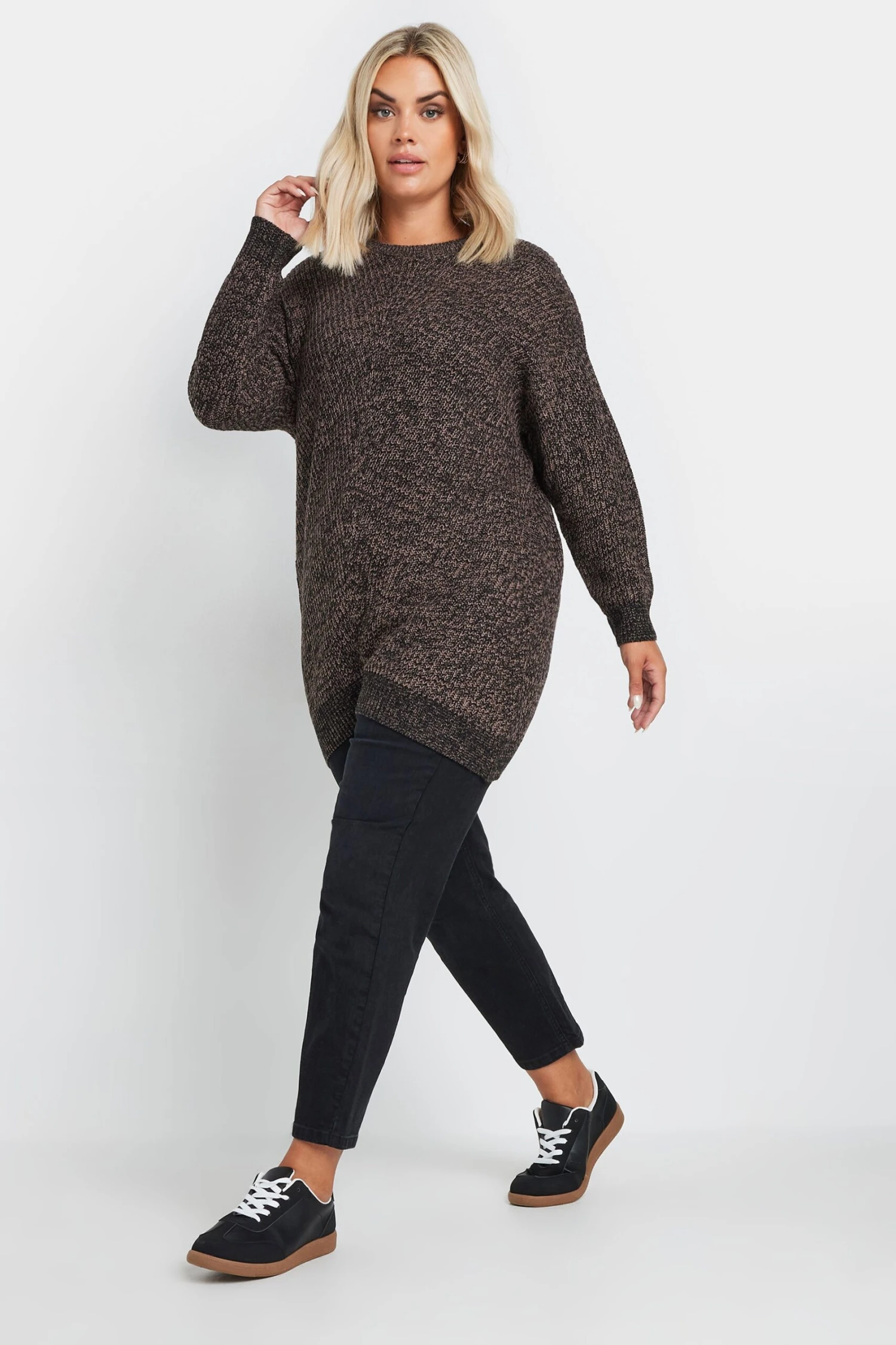 YOURS - Pull Marron Texturé En Maille 4 YOURS - Pull Marron Texturé En Maille – Image 2