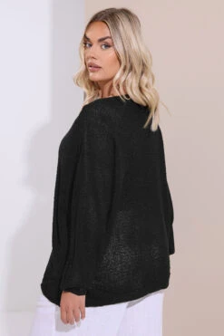 YOURS - Pull Noir En Maille Manches Chauve-Souris 11 YOURS - Pull Noir En Maille Manches Chauve-Souris -Evans Boutique be8e6fa4 0538 45 280521 D