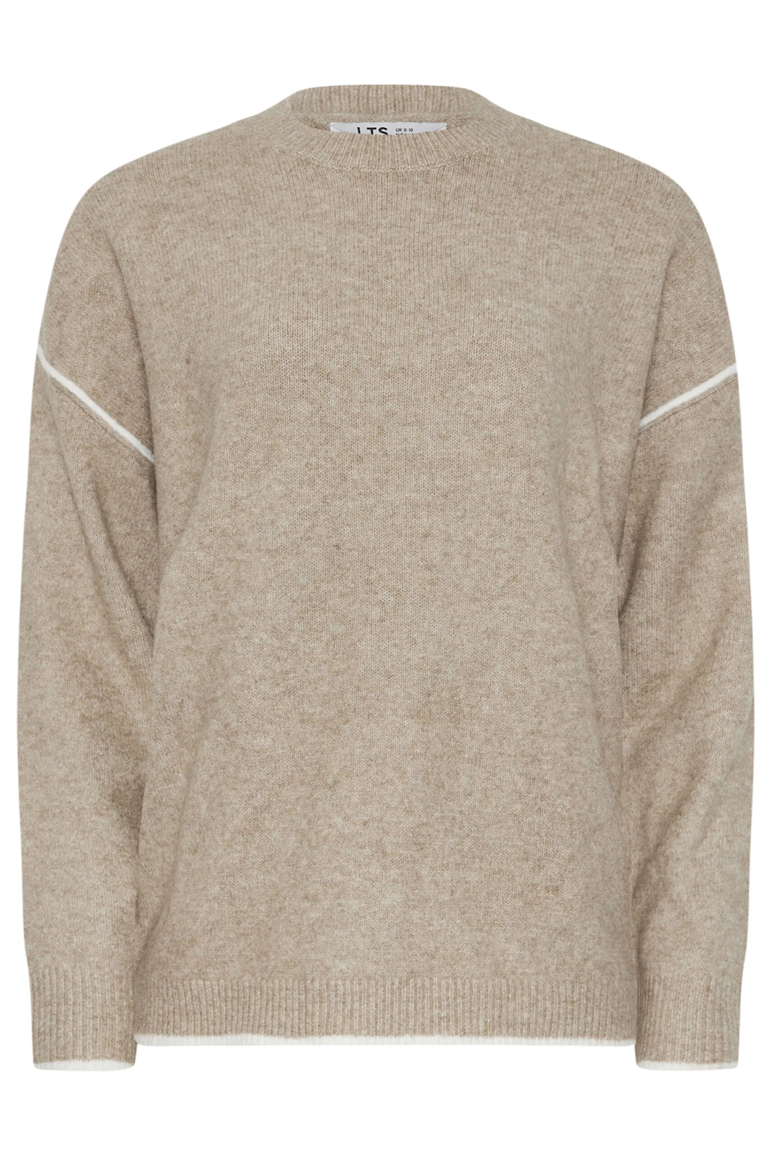 LTS Tall Natural Brown Contrast Piping Jumper 8 LTS Tall Natural Brown Contrast Piping Jumper – Image 6