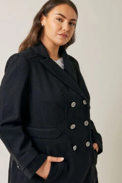 Evans Black Military Coat -Evans Boutique beedc1c8 6191 49 610433 D