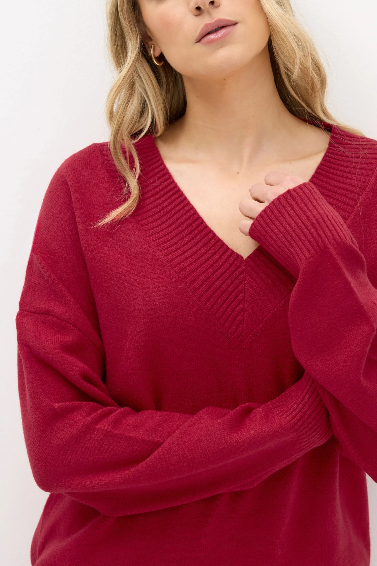 LTS Tall Red Wool V-Neck Jumper 6 LTS Tall Red Wool V-Neck Jumper – Image 4