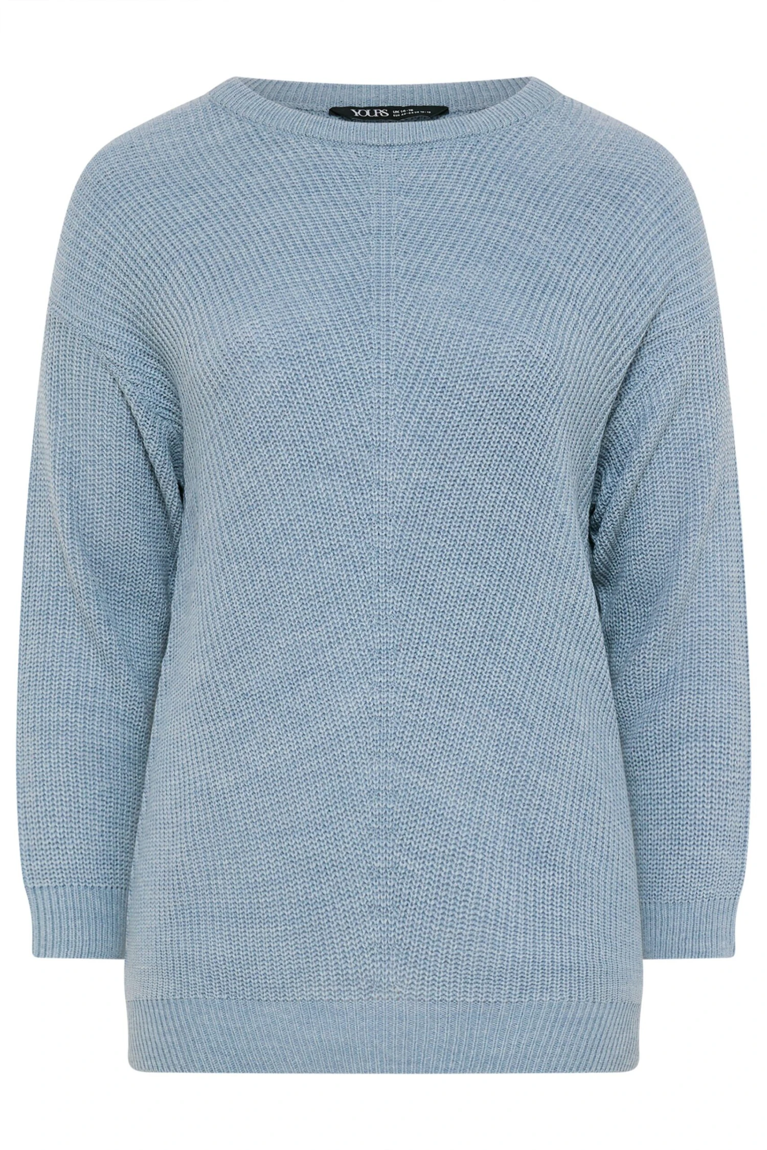 YOURS Curve Pull En Maille Bleu Clair Essentiel 3 YOURS Curve Pull En Maille Bleu Clair Essentiel