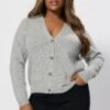 YOURS - Cardigan Gris Tâcheté Design Boutonné -Evans Boutique bf5bd493 373c 41 280494 A