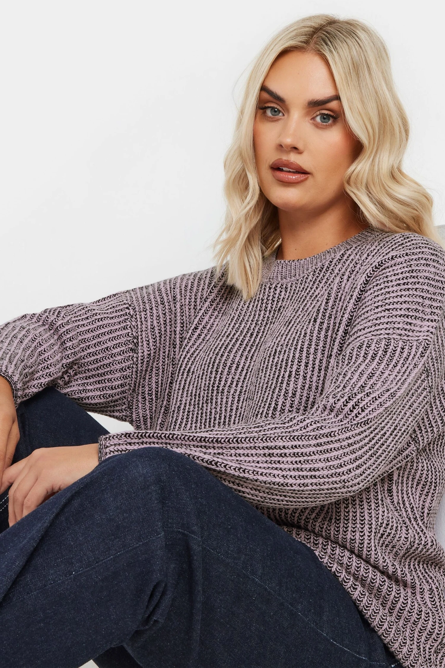 YOURS - Pull Rose En Maille Design Nervuré 6 YOURS - Pull Rose En Maille Design Nervuré – Image 4