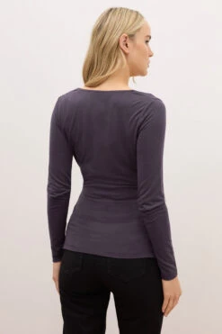 LTS PREMIUM Tall Purple Long Sleeve Wrap Top 9 LTS PREMIUM Tall Purple Long Sleeve Wrap Top -Evans Boutique bfc01816 a98e 48 354936 C