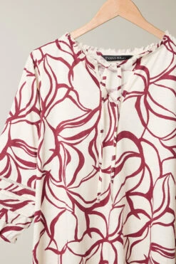 EVANS Curve Natural Brown Abstract Floral Cotton Top 15 EVANS Curve Natural Brown Abstract Floral Cotton Top -Evans Boutique c0a5b3a5 83fa 46 616164 P1