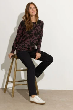 M&Co Brown Floral Print Crew Neck Jumper 9 M&Co Brown Floral Print Crew Neck Jumper -Evans Boutique c0b63458 4f79 48 502481 B