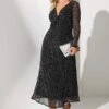 YOURS LONDON Curve Robe Longue Noire Métallisée Torsadée Sur Le Devant -Evans Boutique c14421c7 8c61 44 163230 A