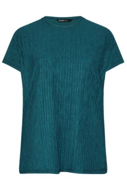 YOURS - Top Bleu Sarcelle Plissé Manches Courtes 11 YOURS - Top Bleu Sarcelle Plissé Manches Courtes -Evans Boutique c174b950 1659 43 322128 X